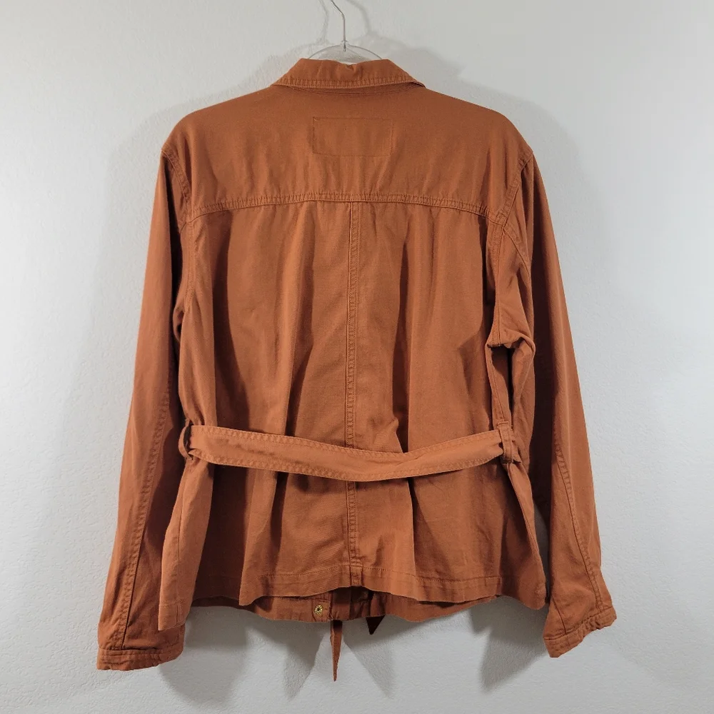 DRAPER JAMES RSVP Cinnamon casual cotton twill belted field utility jacket